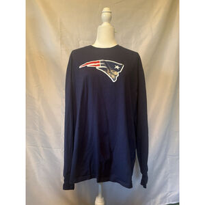 New England Patriots Long Sleeve Shirt Men's XXL Blue AISDLIN NFL Football Crew